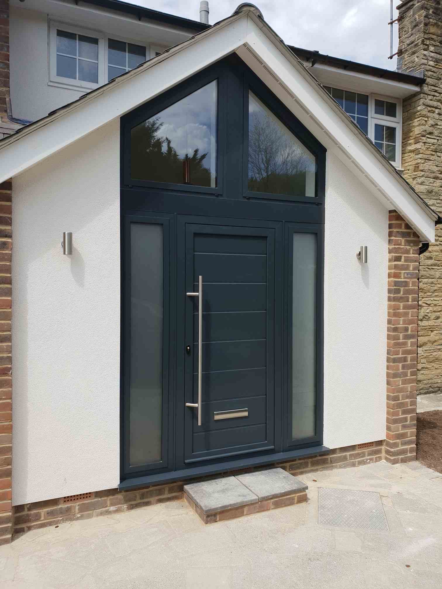 house with contemporary aluminium entrance doors